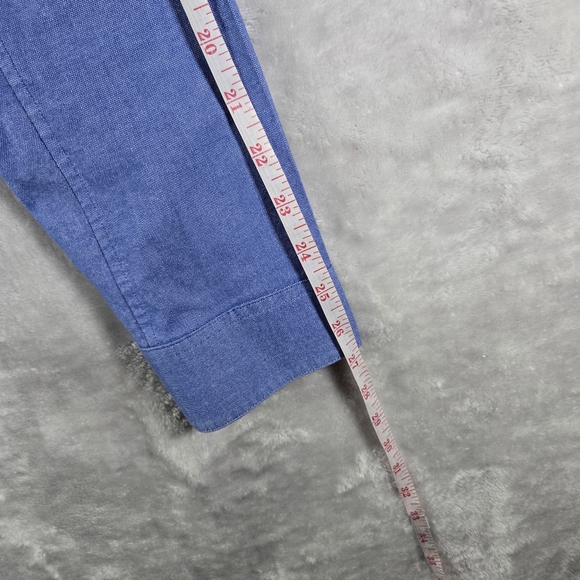 Lululemon Front Pocket Long Sleeve Shirt Medium Button Up Blue Collar - Picture 9 of 9